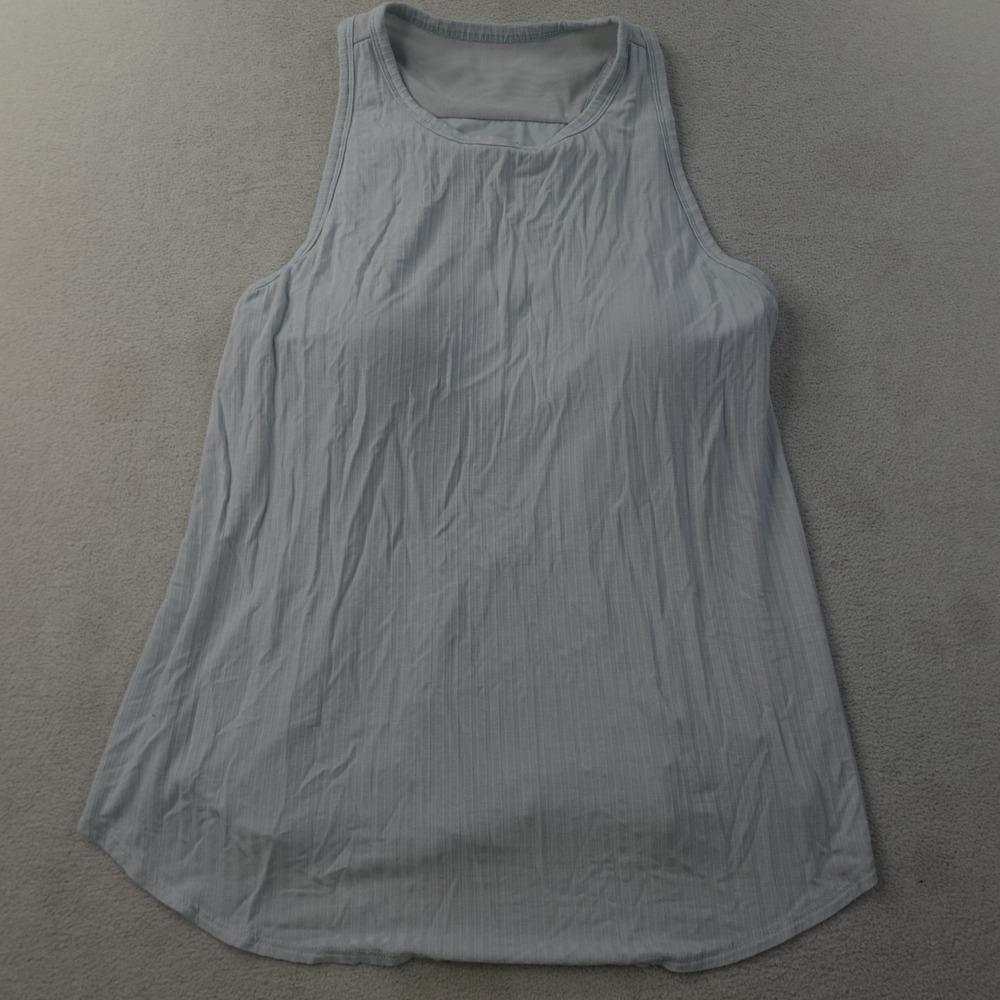 SheBird Tank Top Womens Size 5 Gray Built In Bra Rayon Stretch Ribbed Longline